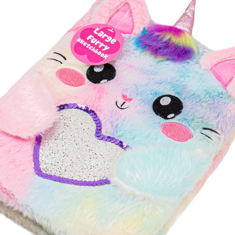 VOTUM Fuzzy Sketch Book: Personalized Artist Sketchbook: Sketching, Drawing and Creative Doodling. Notebook and Sketchbook to Draw and Journal (Cat Unicorn) - Image 5