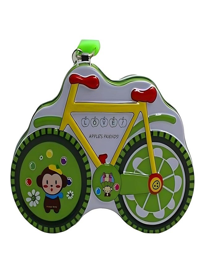KAVYARA Kids Piggy Bank Coin Organizer Cycle Design Money Saving Bank for Coins & Cash Ideal for Saving Money (Green) - Image 1