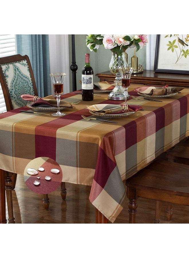 SASTYBALE Rectangle Tablecloth 60 x 120 Inch Checkered Table Cloths Spillproof Anti-Shrink Soft and Wrinkle Resistant Decorative Fabric Table Cover for Kitchen Dinning Tabletop Outdoor(Rectangle/Oblong,Red) - Image 1