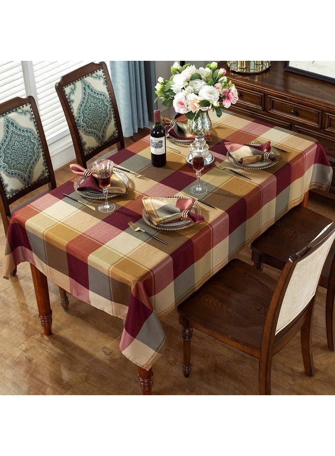 SASTYBALE Rectangle Tablecloth 60 x 120 Inch Checkered Table Cloths Spillproof Anti-Shrink Soft and Wrinkle Resistant Decorative Fabric Table Cover for Kitchen Dinning Tabletop Outdoor(Rectangle/Oblong,Red) - Image 2