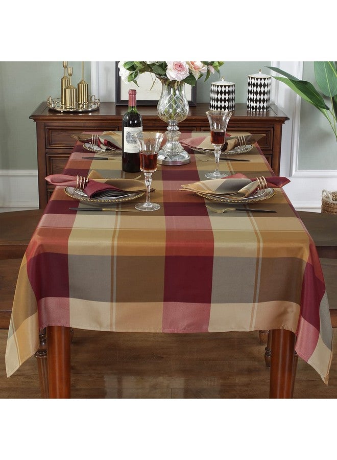 SASTYBALE Rectangle Tablecloth 60 x 120 Inch Checkered Table Cloths Spillproof Anti-Shrink Soft and Wrinkle Resistant Decorative Fabric Table Cover for Kitchen Dinning Tabletop Outdoor(Rectangle/Oblong,Red) - Image 3