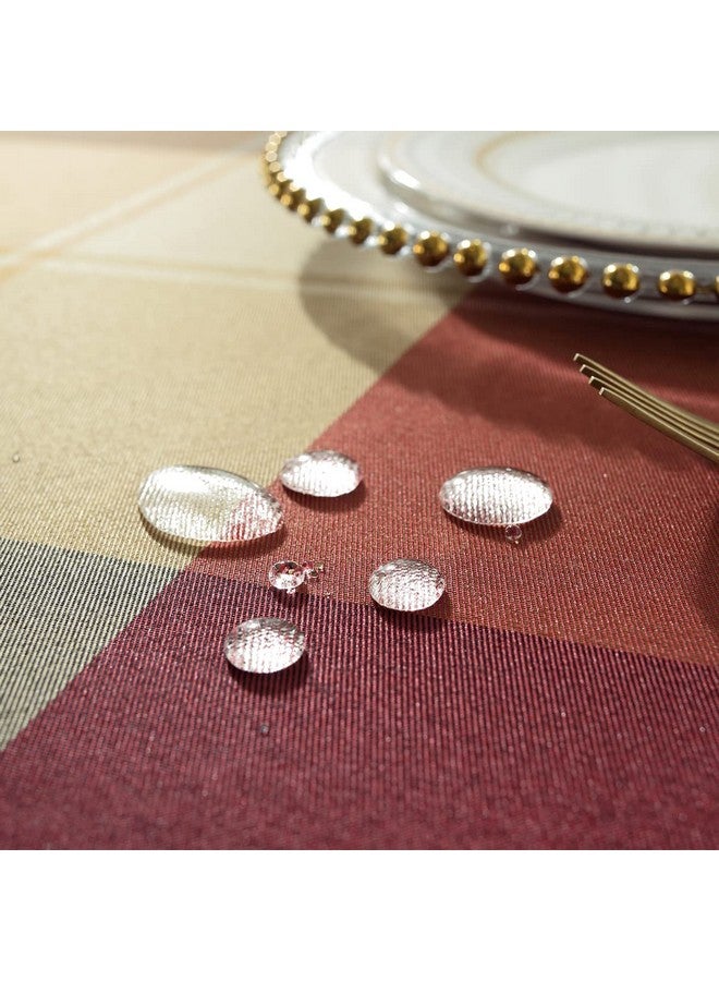 SASTYBALE Rectangle Tablecloth 60 x 120 Inch Checkered Table Cloths Spillproof Anti-Shrink Soft and Wrinkle Resistant Decorative Fabric Table Cover for Kitchen Dinning Tabletop Outdoor(Rectangle/Oblong,Red) - Image 4