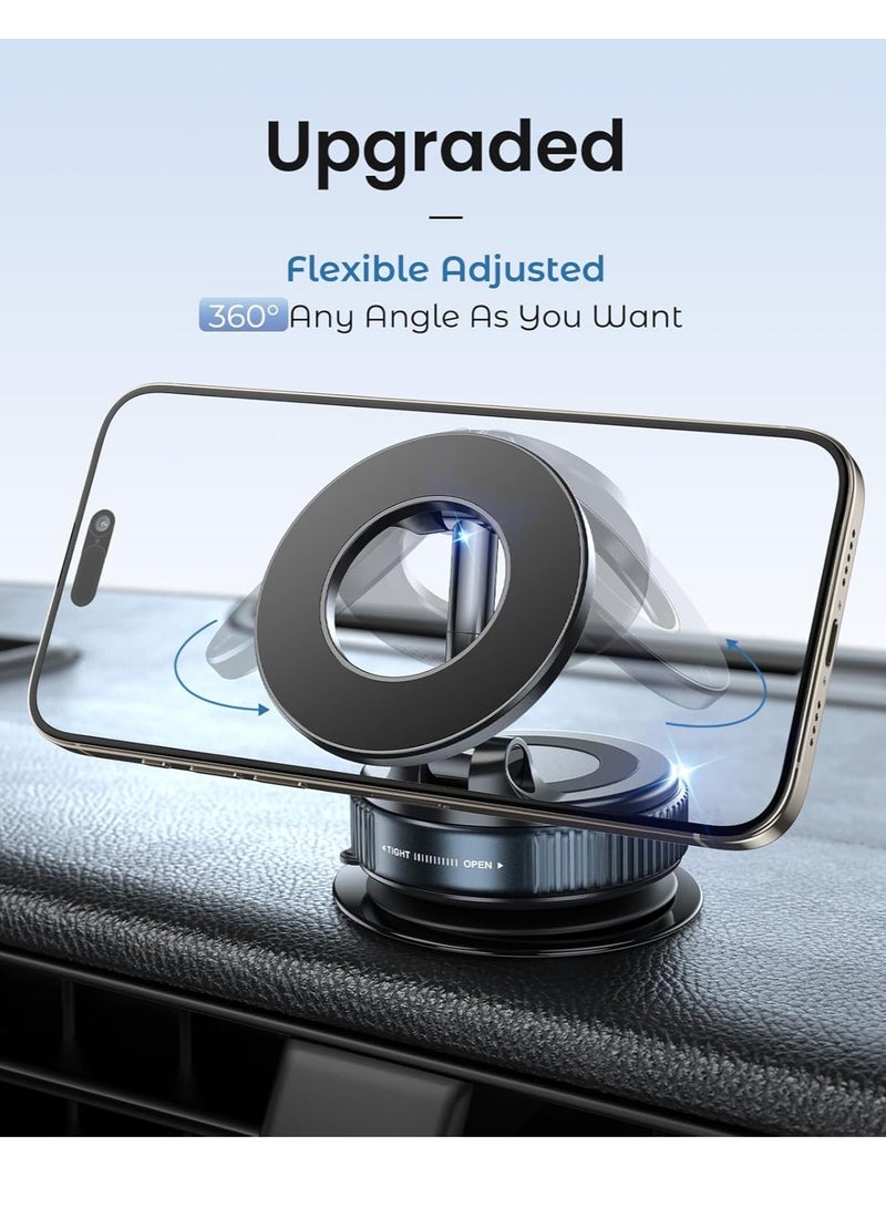 RinGinG Upgraded Vacuum Magnetic Suction Cup Phone Mount - Multi-Angle Rotating HandsFree Adjustable Magnetic Car Phone Holder Magnetic Phone Holder Suitable for Car/Gym/Mirror/Smooth Surface  - Image 2