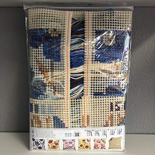 Vervaco Blue Flowers Cross Stitch Cushion  Multi-Colour - Image 2