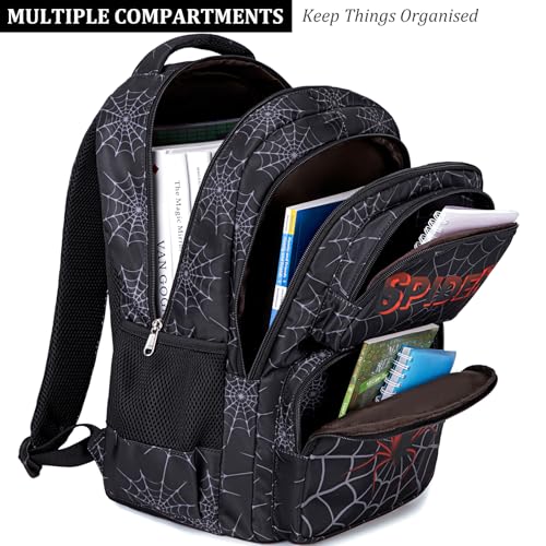 JIANYA Kids Backpack for School Boys, Spider School Bag for Elementary Kids Children 3pcs Boys Backpack with Lunch Box & Pencil Case - Image 3