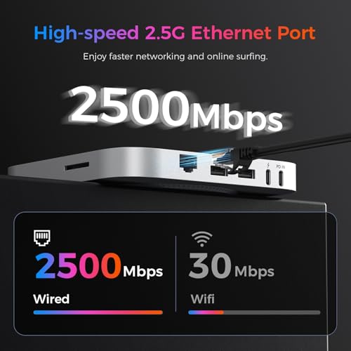 Beelink Mate SE-A 80Gbps USB-C Docking Station for SER8/SER9 PRO Mini PC, Dual M.2 PCIex2 SSD Slot(16TB Max), USB-A3.0 * 2, 2.5G LAN*1, SD4.0 * 1, Aluminum Alloy, Frost Silver - Image 5