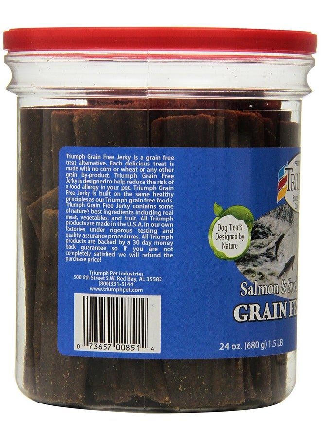 TRIUMPH Truimph Super Premium Dog Treats 00851 Dog Salmon & Sweet Potato Jerky, 24Ounce 1.5 Pounds  - Image 2