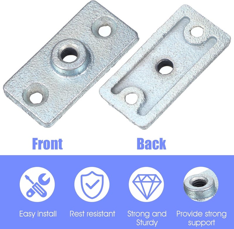 AojSup 24 Pcs Threaded Rod Hanger for 3/8 Inch Rods, Ceiling Flange Hangers with Three Holes - 2.75 x 1.27 x 0.2 Inch Blue Zinc Plated Iron Ceiling Flange Hanger Plate for Threaded Rod Plate Mounting - Image 4