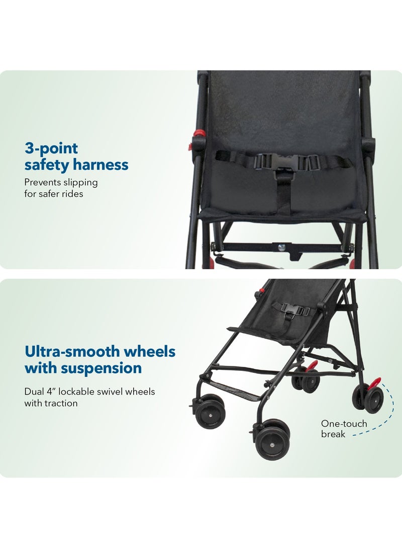 Harmony Litewave Deluxe Umbrella Stroller with Canopy | Lightweight & Compact | Up to 18.1 kg | Suspension Wheels | 3-Point Safety Harness - Image 3