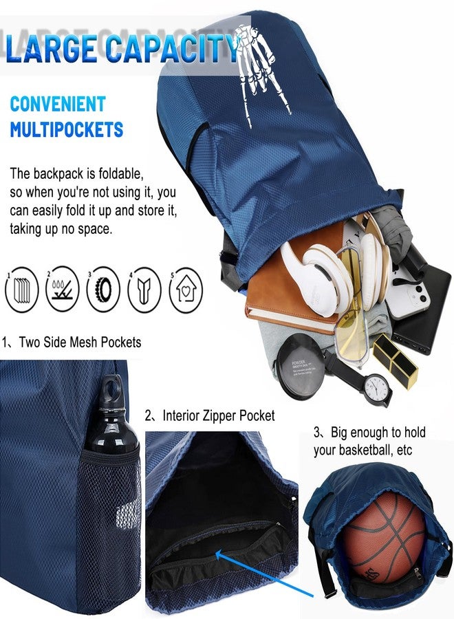 viofre Drawstring Backpack Drawstring Bag Small Gym Bag Backpack for Men Women Skull Draw String Back Bags Basketball Bags Sports Wrestling package Waterproof String Cinch Soccer Workout Swim Gymnastics - Image 3