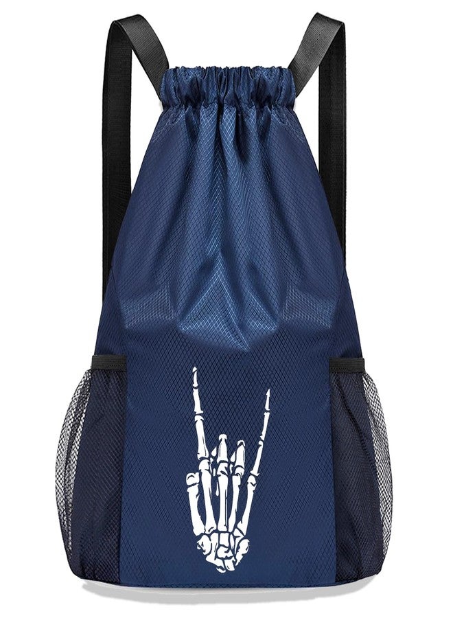 viofre Drawstring Backpack Drawstring Bag Small Gym Bag Backpack for Men Women Skull Draw String Back Bags Basketball Bags Sports Wrestling package Waterproof String Cinch Soccer Workout Swim Gymnastics - Image 1