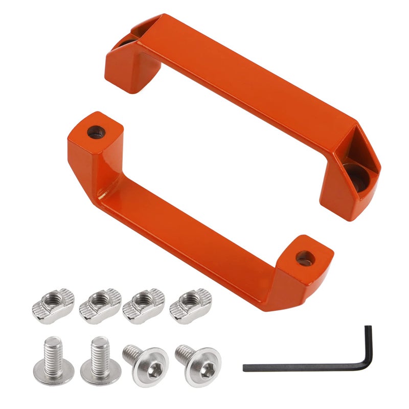 Rrina 2Pcs Aluminium Alloy Rectangular Pull Handle for 30 Series European Standard Aluminum Extrusion Profile Orange