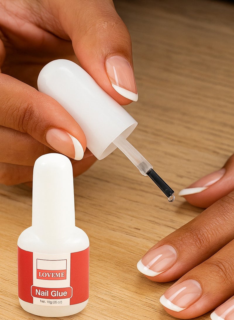 LOVEME BEAUTY Gel Nail Glue, Clear Brush-On, 10g, Maximum Strength for Nail Repairs and Tips, Fast-Set Formula for Artificial Nails and Repairs, Clear - Image 3