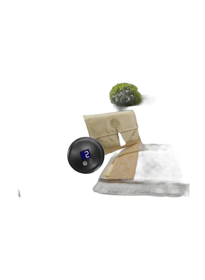 Aijmil Smart Rak'ah Counter/Automatic Prostration Counter for Prayer - Certified by Scholars - Works with Smart Sensor without Contact (New Rak'ah Counter - Never Forget the Number of Rak'ahs During Your Prayer) & 3-Piece Prayer Mat Set, Beautiful Prayer Mat with Pouch and Tasbih, High Quality Skin-Friendly Material, Foldable Prayer Rug Mat, Suitable for Home, Travel, Office, Work, Ramadan, Eid, etc., Best Gift Idea for Prayers (Gold)Bundle - Image 1