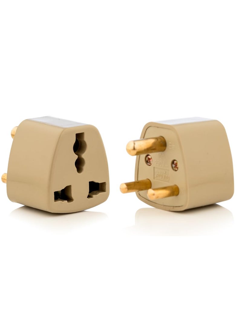 HI PLASST PINS N PLUGS HiPLASST 3Pin Indian Converter Plug Pack of 2 World USA UK Canada Europe and More to India Travel Adapter Plug Type D Adaptor Socket Perfect for Foreign Devices to use in India  - Image 1