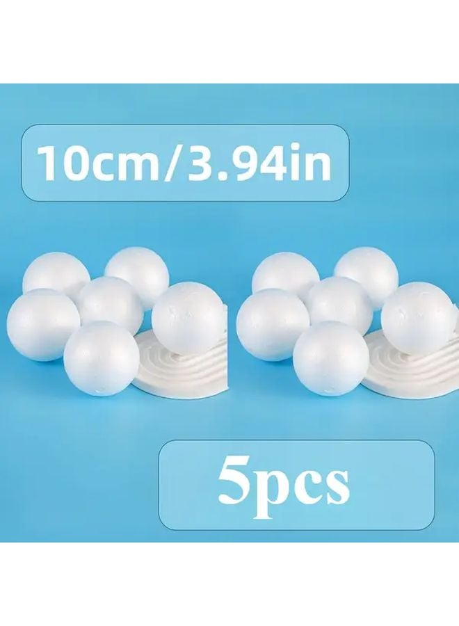 5pcs 3 94 Inch Solid Foam Balls For Christmas Tree Decor Hand Painted Crafts - Image 1