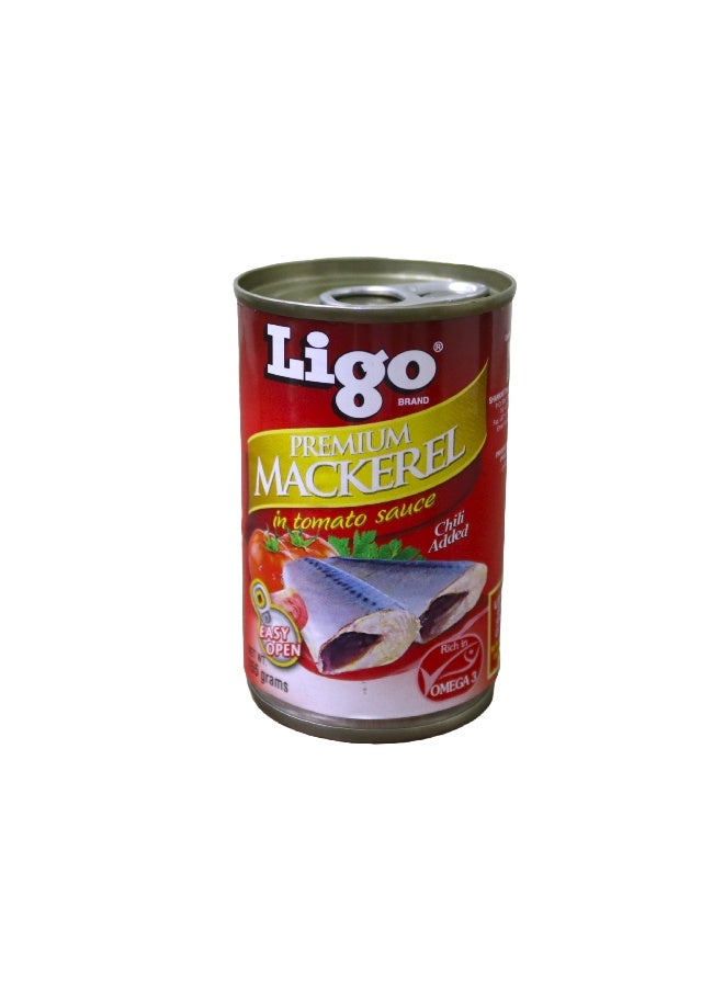 ligo ماكريل مميز في صلصة الطماطم مع الفلفل الحار 155 جرام - Image 1