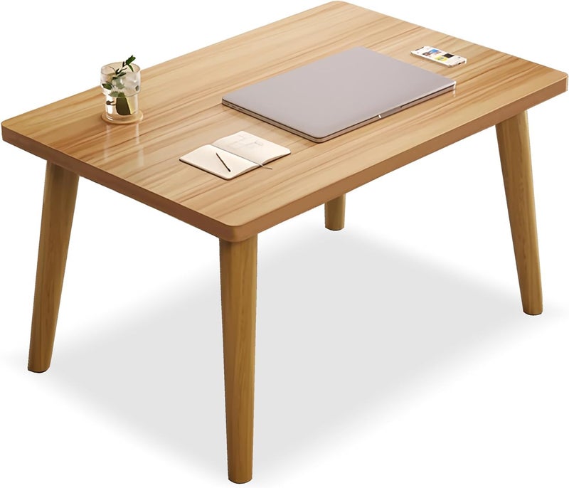 Craftsline Solid Wooden Small Coffee Table Low Table Solid Wood Sturdy Floor Table Desk for Sitting on The Floor, Storage and Living Room Furniture，Natural Wood，24inch (Natural, 24 * 16inch) - Image 2