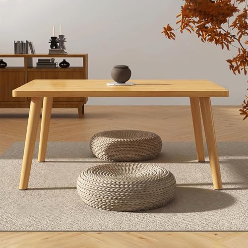 Craftsline Solid Wooden Small Coffee Table Low Table Solid Wood Sturdy Floor Table Desk for Sitting on The Floor, Storage and Living Room Furniture，Natural Wood，24inch (Natural, 24 * 16inch) - Image 5