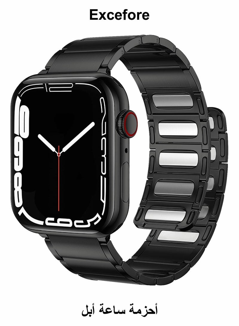 Excefore Metal Straps Compatible with Apple Watch 45mm/44mm, Magnetic Metal iWatch Replacement Bands - Image 1