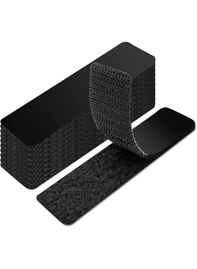 erorex 1X4 Inch Hook And Loop Strips With Adhesive 48 Sets Double Sided Adhesive Strip Strong Back Adhesive Hook And Loop Tape Fastener For Home Or Office Use Instead Of Holes And Screws Black  - Image 1