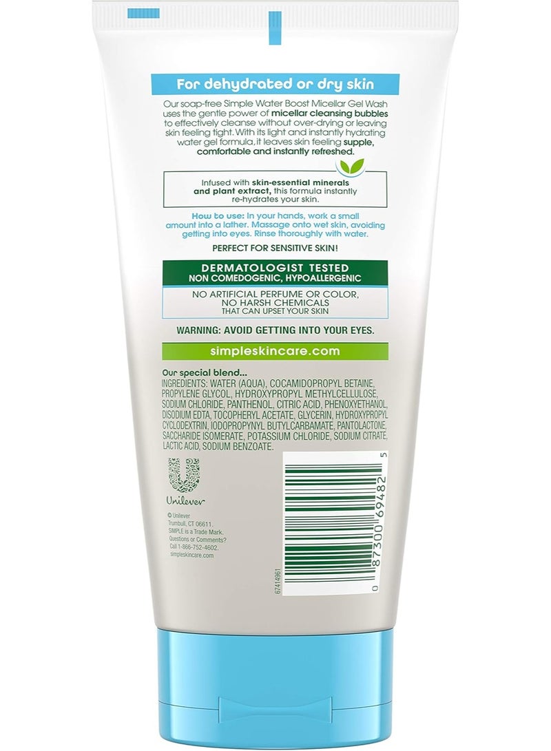 Simple Water Boost Hydrating Micellar Gel Face Wash (150 ml / 5 oz) - Image 2