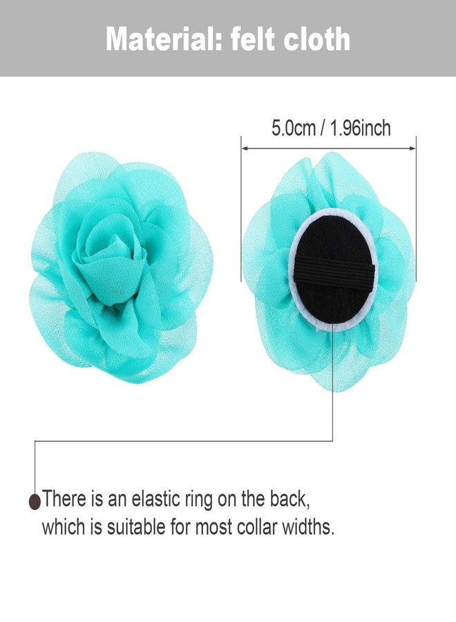 Leinuosen 20 Pcs Dog Flower Collar Accessory Multi-Color Pet Collar Flowers Soft Chiffon Dog Bow Tie for Cat Puppy Grooming Accessories (20 Colors) - Image 2