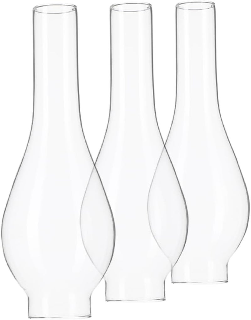 3pcs Kerosene Lamp Shade Replacement Glass Chimney Cover for Camping and Decor - Image 1