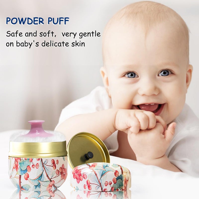 Qopoto Body Powder Puff and Container for Dusting Powder, Women Powder Puff and Powder Case for Bath and Travel (Ormosia) - Image 3