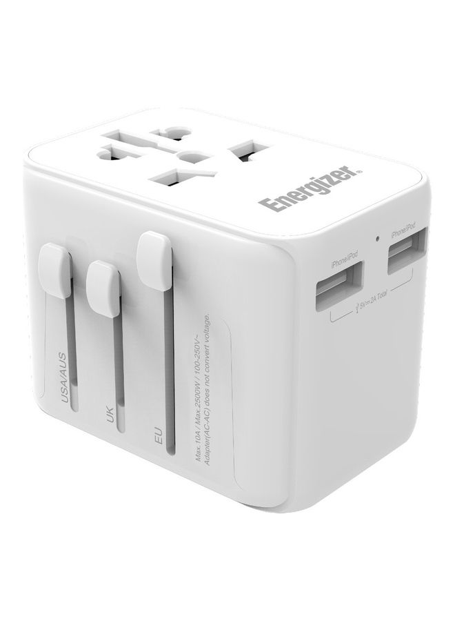 إنرجايزر محول السفر الدولي، شحن 4 أجهزة، 3 منافذ USB-A و1x USB-C، مقابس الولايات المتحدة والمملكة المتحدة والاتحاد الأوروبي وأستراليا، ومخرج Mfi معتمد من النوع C - Image 2