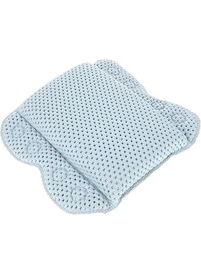 Blue PVC Foam Bath Tub Pillow with Suction Cups Non Slip Headrest for Spa Hotel Home Bathing Comfort - Image 1