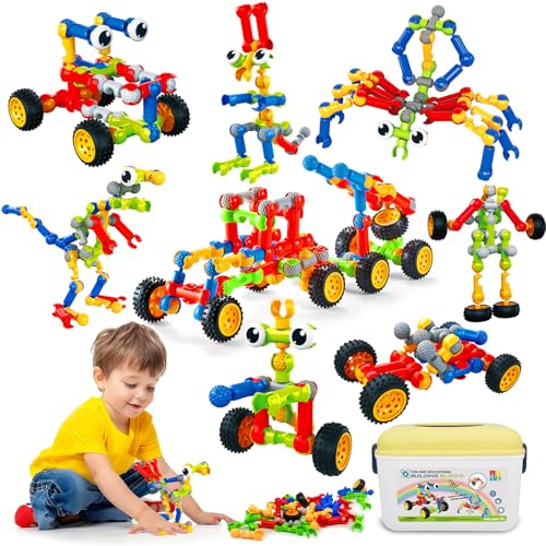 Caferria Building Blocks STEM Toys for 3 4 5 6 7 8 Year Old Boy Girl Birthday Gift 142 Pcs Building Toys for Preschool Classroom Educational Toy Building Sets Creative Activities for Kids - Image 1