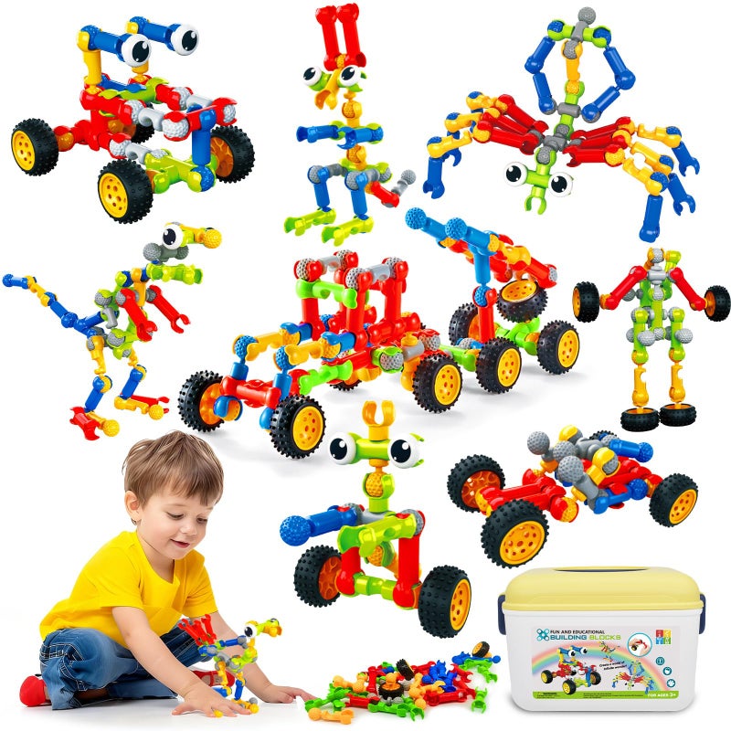 Caferria Building Blocks STEM Toys for 3 4 5 6 7 8 Year Old Boy Girl Birthday Gift 142 Pcs Building Toys for Preschool Classroom Educational Toy Building Sets Creative Activities for Kids - Image 3