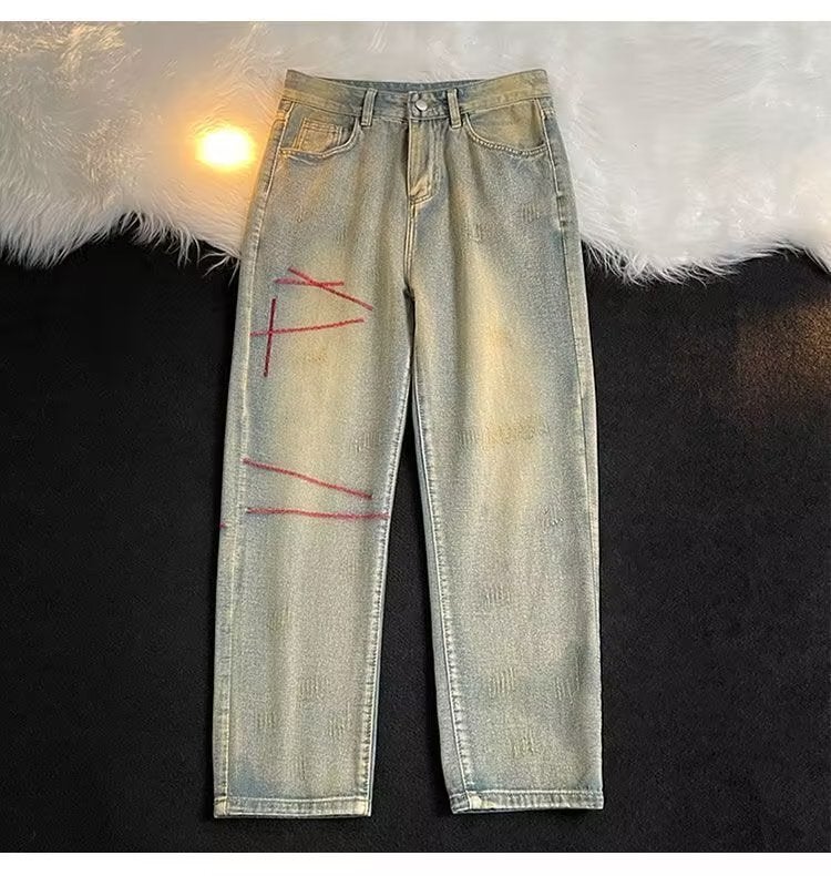 Unisex Classic Denim Jeans Loose Fit Daily Outdoor Wear - Image 1