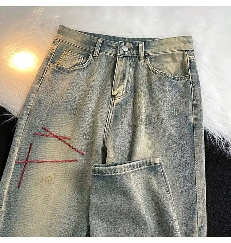 Unisex Classic Denim Jeans Loose Fit Daily Outdoor Wear - Image 5