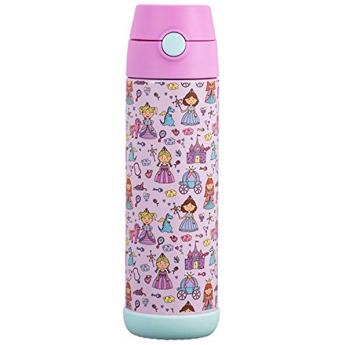 Snug Insulated Kids Water Bottle with Straw & Spout – Double-Wall Stainless Steel, Leakproof, Easy-Flip Lid – For School, Travel, Toddlers & Big Kids - Princess, 17oz - Image 2