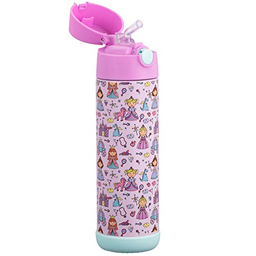 Snug Insulated Kids Water Bottle with Straw & Spout – Double-Wall Stainless Steel, Leakproof, Easy-Flip Lid – For School, Travel, Toddlers & Big Kids - Princess, 17oz - Image 5
