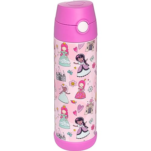 Snug Insulated Kids Water Bottle with Straw & Spout – Double-Wall Stainless Steel, Leakproof, Easy-Flip Lid – For School, Travel, Toddlers & Big Kids - Princess, 17oz - Image 4