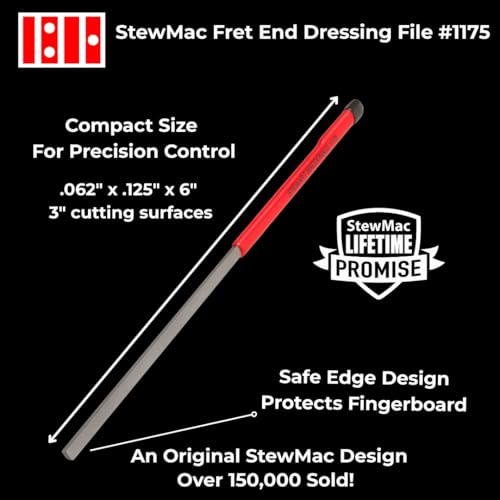StewMac Fret End Dressing File - Professional Luthier Guitar Repair Tool - Fix Sharp Frets & Fret Sprout Fast - For Rounding, Shaping, and Smoothing Frets (1175) - Image 2