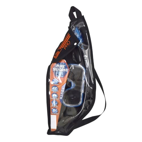 TUSA Sport Youth Mini-Kleio Mask and Dry Snorkel Combo Set, Black/Fishtail Blue, (UC-2022P-BKFB) - Image 4