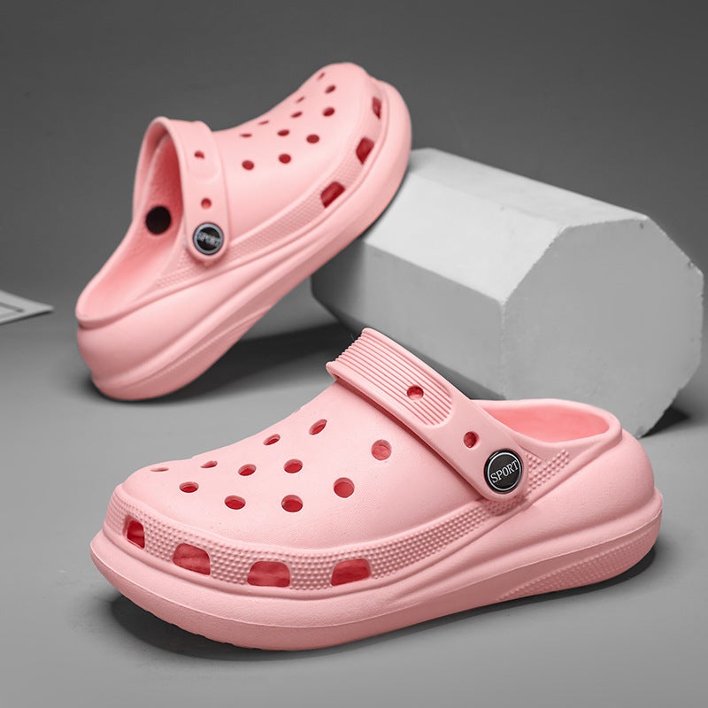 Hole Shoes Women'S Outer Wear New Home Indoor Baotou Slippers Non-Slip Thick Bottom Shoes Women'S Summer Sandals - Image 2