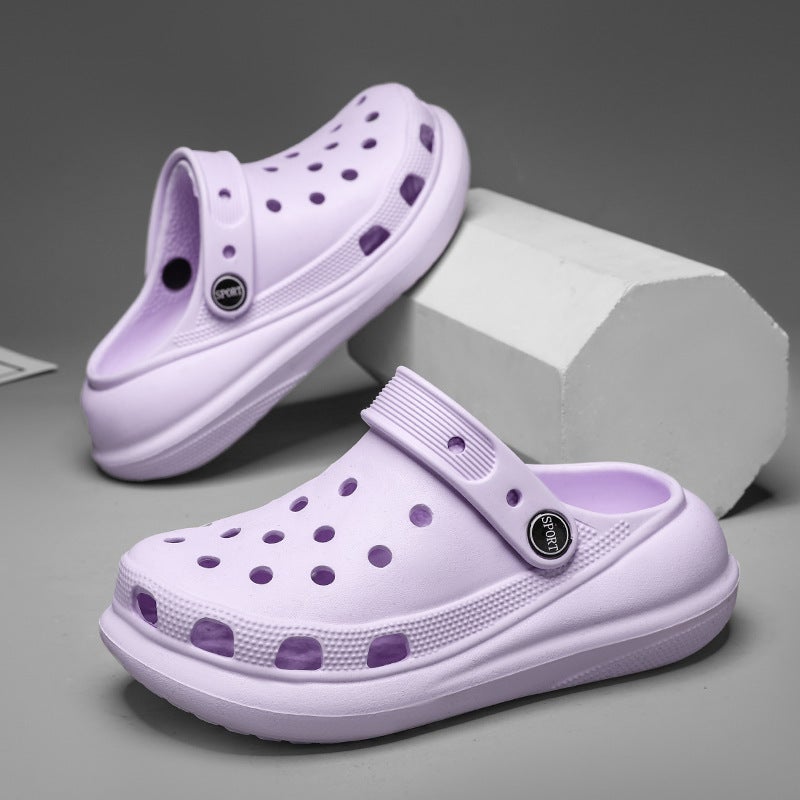 Hole Shoes Women'S Outer Wear New Home Indoor Baotou Slippers Non-Slip Thick Bottom Shoes Women'S Summer Sandals - Image 3