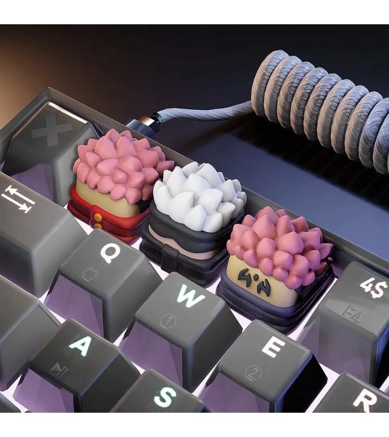 Color Blue Anime Caps Lock SA Keycap for QWERTY Keyboards - Image 3
