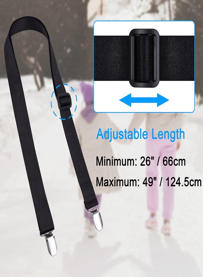 Wisdompro Mitten Clips, 2 Pack Adjustable Glove Clips with Elastic Strap for Kids, Toddlers - Black - Image 3