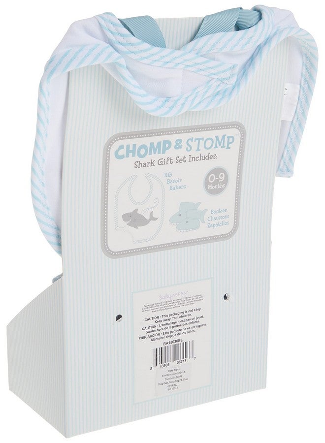 Baby Aspen Bib and Booties Gift Set, Chomp and Stomp Shark, 0-9 Month - Image 4