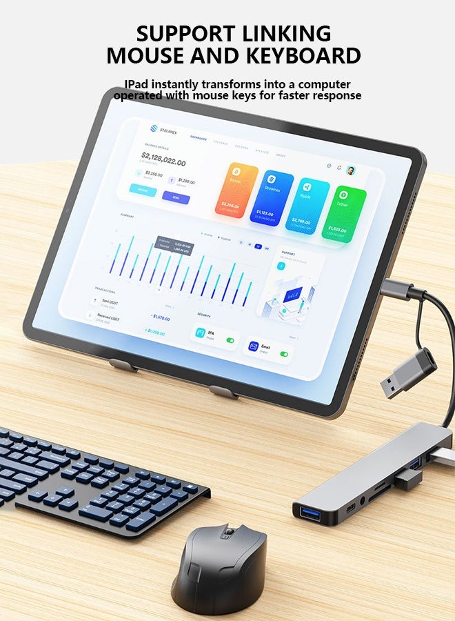 CAYGA 8 in1 USB C Hub 4K At 60Hz Type C to HDMI Dongle Multifunctional Adapter - Image 3