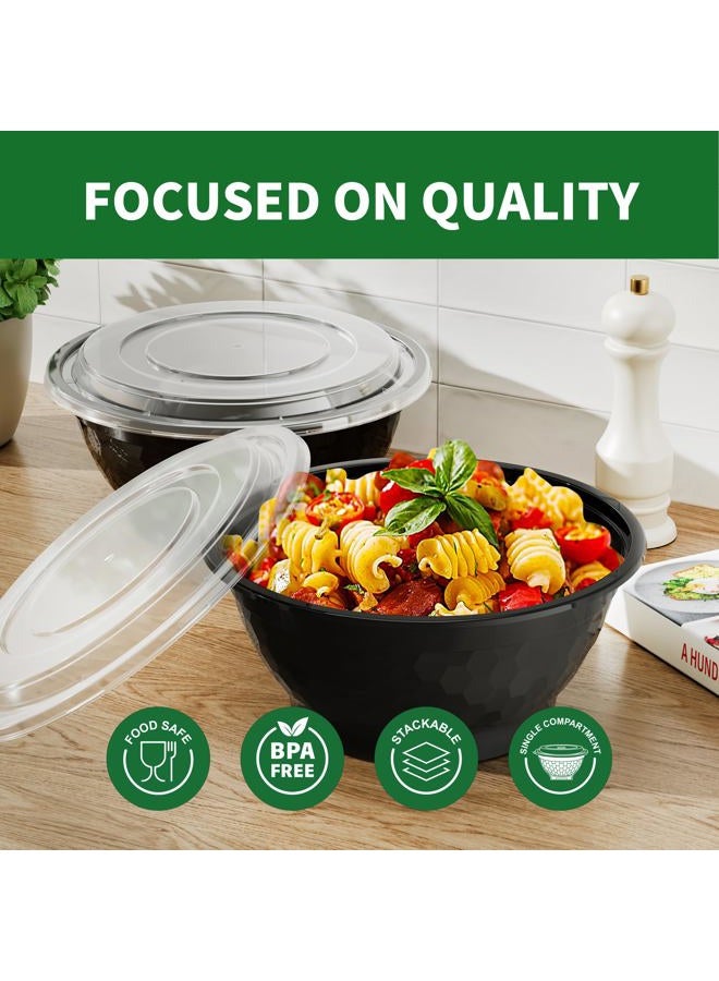 Apsic Meal Prep Bowls Containers, 50 Sets 38oz (100-Piece) Plastic Bowls with Lids for Soup Salad, Disposable To Go Food Storage Container, Round Lunch Box, BPA Free, Microwave/Dishwasher/Freezer Safe - Image 5