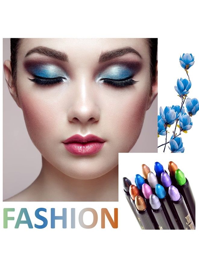 WYBLZPXZ 5 Colors Glitter Eyeshadow Stick Color Set,Waterproof Shimmer Pearl Cream Eyeshadow Pencil,Long Lasting Smooth Eyeshadow Stick Eye Shadow Pencil Crayon Eye Shadow Stick Makeup - Image 1