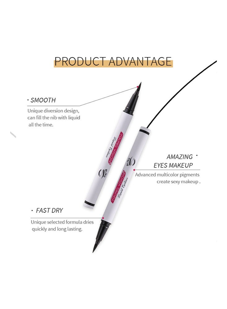 يونج فيجن طقم أقلام كحل سائلة 5 قطع ، أسود / أبيض / بني / محمر / أزرق ، 5 ألوان عارية وغير لامعة مجموعة محددات العيون للنساء ، كحل ملون مقاوم للتلطخ - Image 2