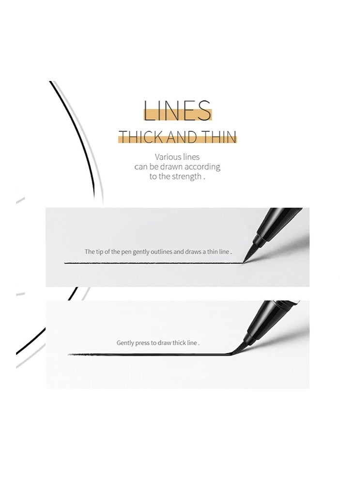 يونج فيجن طقم أقلام كحل سائلة 5 قطع ، أسود / أبيض / بني / محمر / أزرق ، 5 ألوان عارية وغير لامعة مجموعة محددات العيون للنساء ، كحل ملون مقاوم للتلطخ - Image 3